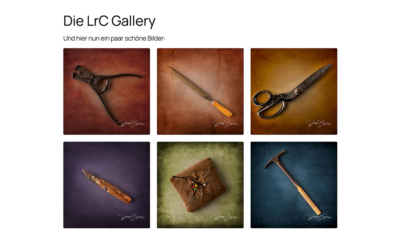 Die Bildergalerie mit dem Shortcode