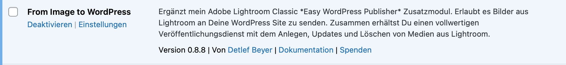 Das WordPress PlugIn