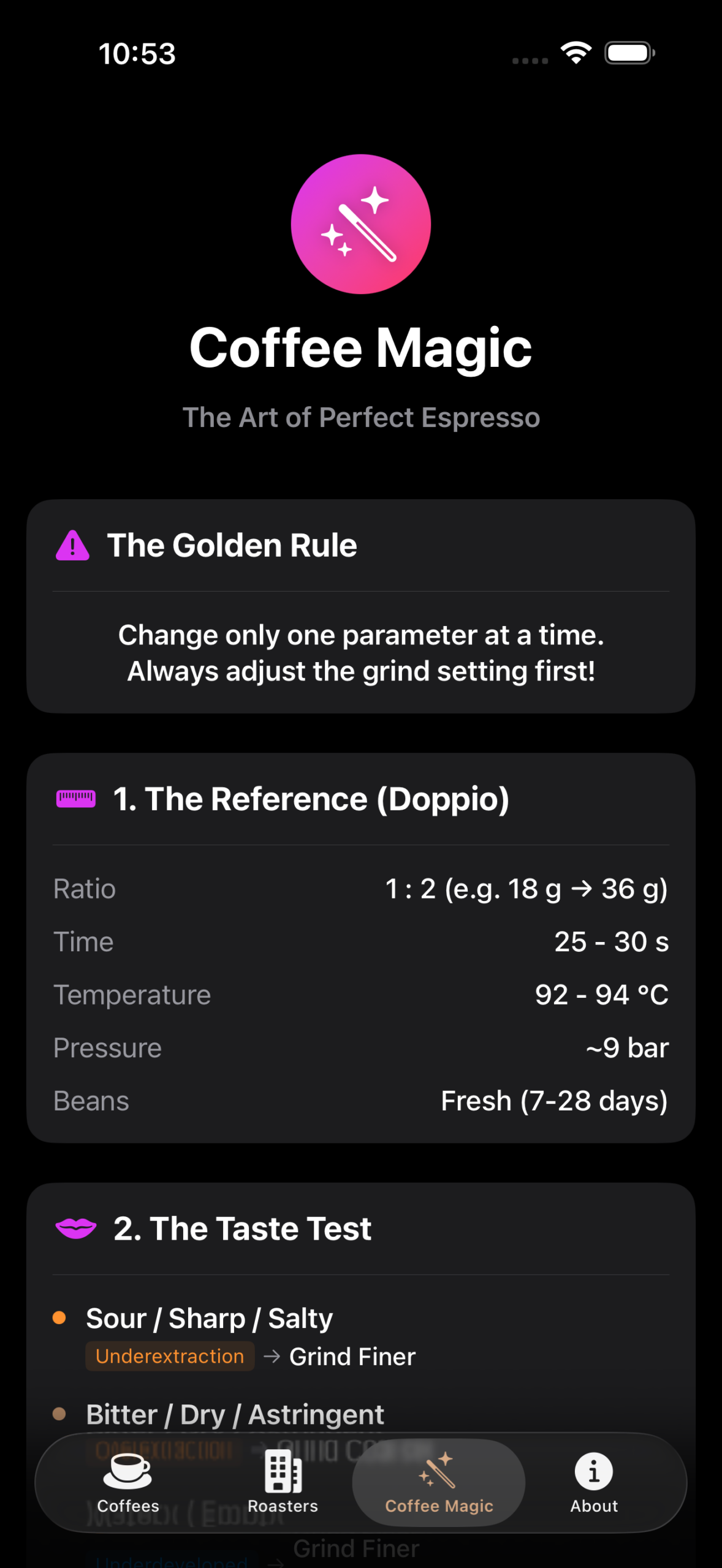 The magic to make a good coffee