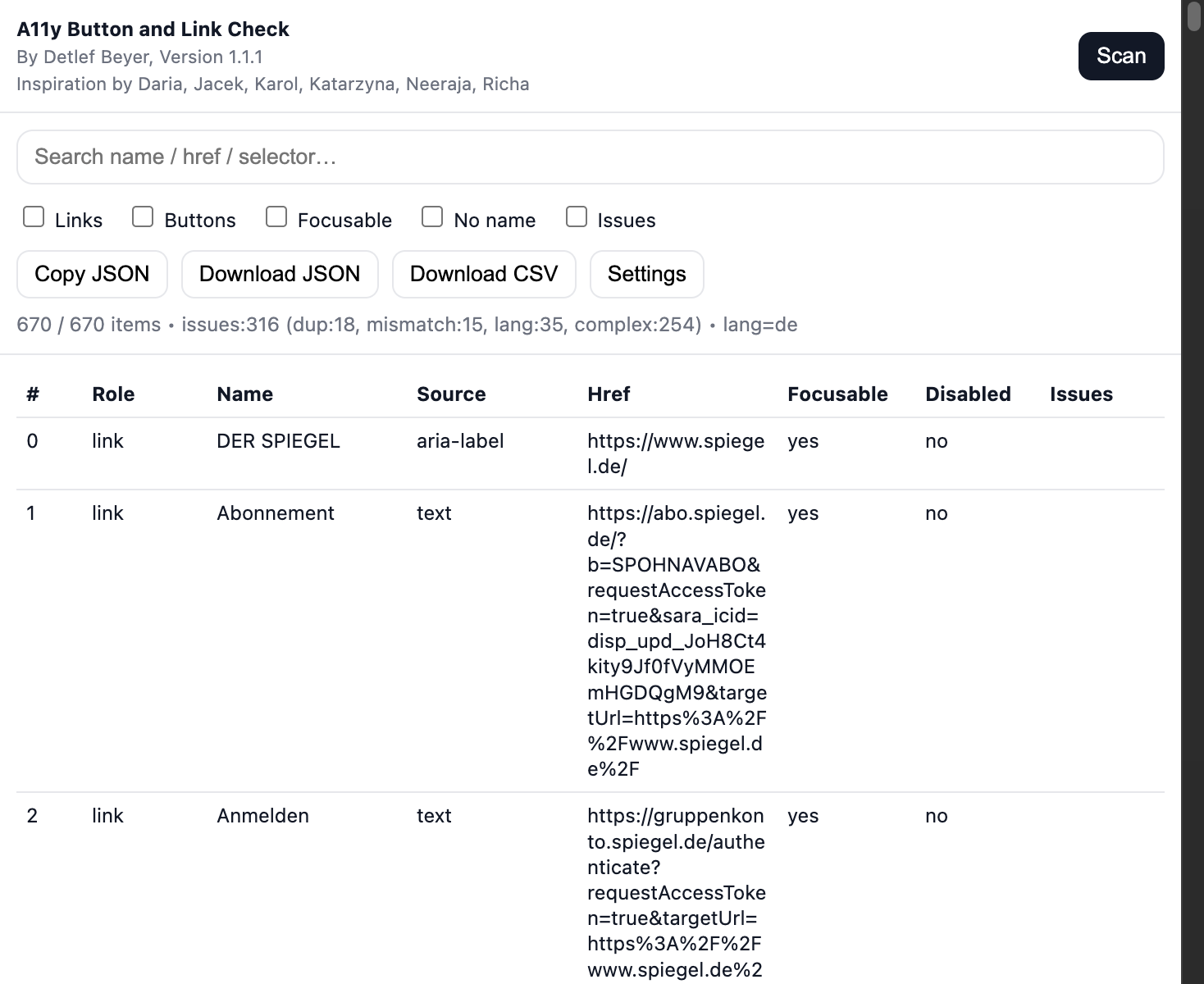 Die Ausgabe des Werkzeugs in einem Fenster